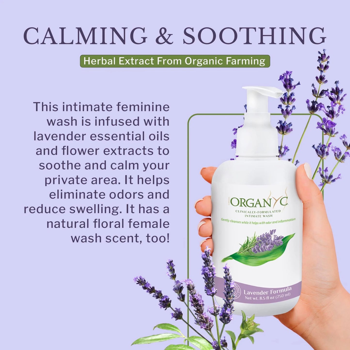 Organyc Clinically Formulated Intimate Wash Lavender 250ml