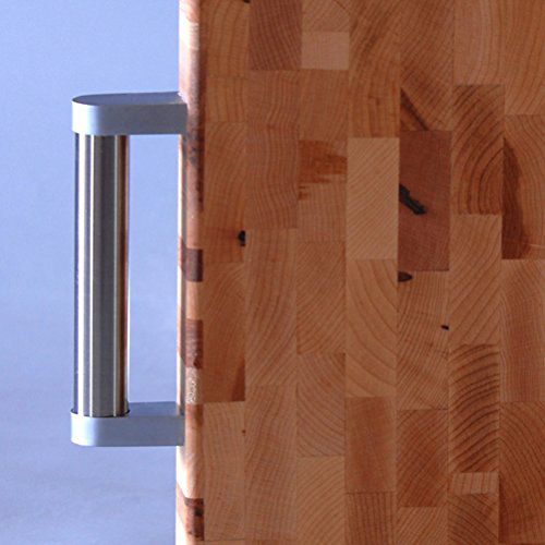 Planches Labell L16208 16" x 20" x 1.5" Butcher Block with Stainless Steel Handles