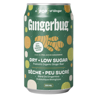 Gingerbug Prebiotic Organic Ginger Beer Dry 355ml