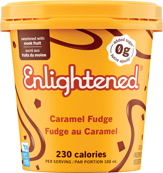 Enlightend keto ice cream no added sugar - Caramel Fudge- 473ML
