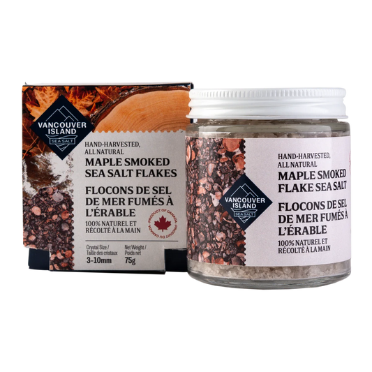 VANCOUVER ISLAND SEA SALT MAPLE SMOKED SEA SALT FLAKES (75G JAR)