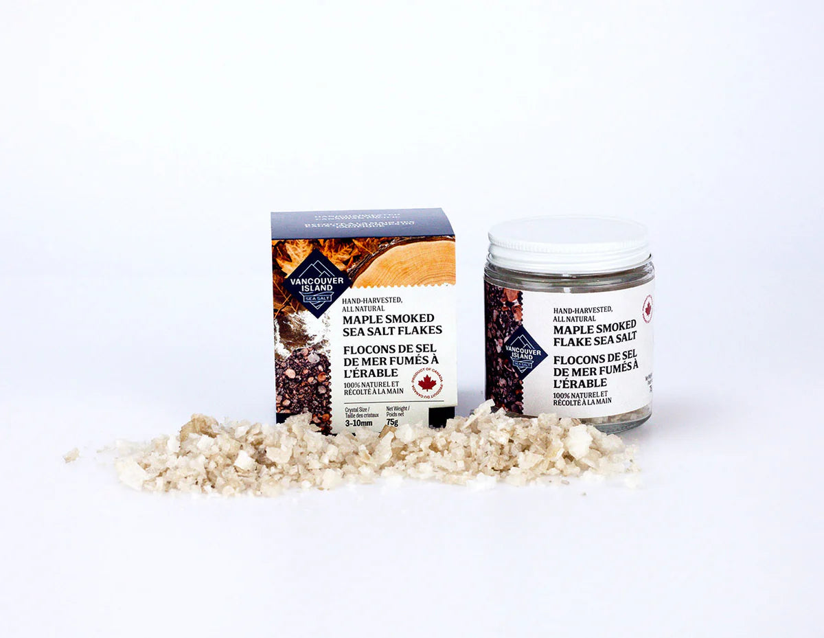 VANCOUVER ISLAND SEA SALT MAPLE SMOKED SEA SALT FLAKES (75G JAR)
