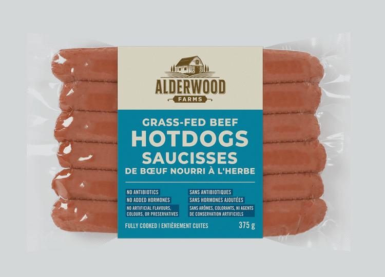 Alderwood Farms Grass Fed Beef Dogs - 375 g