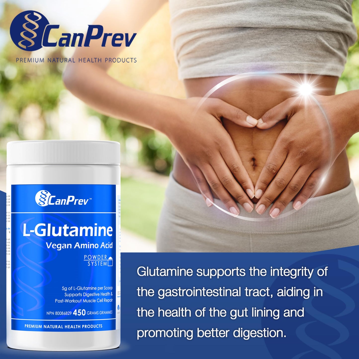 CanPrev L-Glutamine Vegan Amino Acid 450g