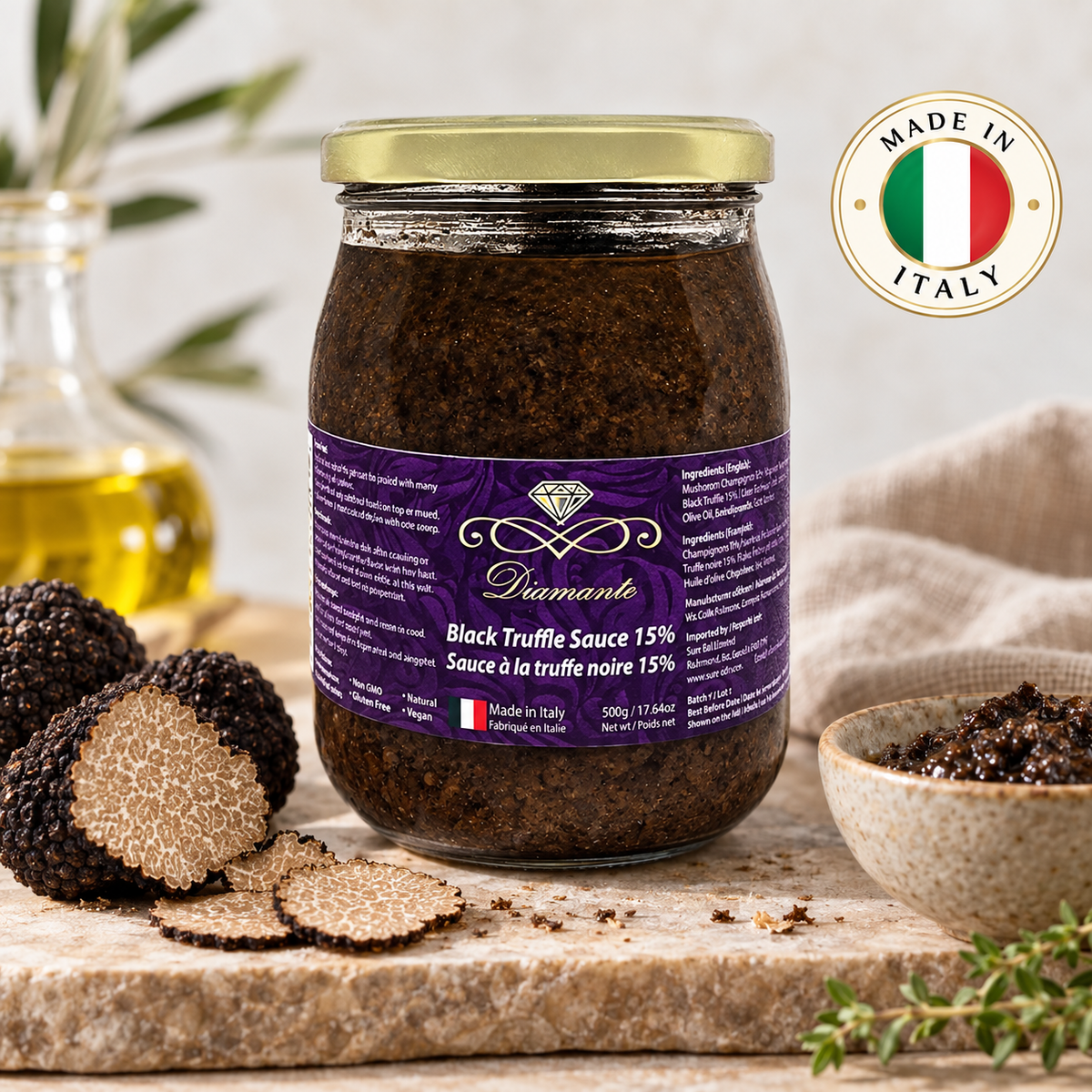 Diamante Italy black truffle sauce 15% 500g