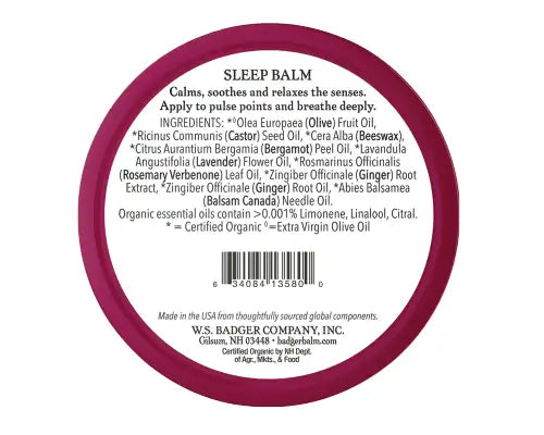 Badger Organic Sleep Balm Lavender & Bergamot 56g