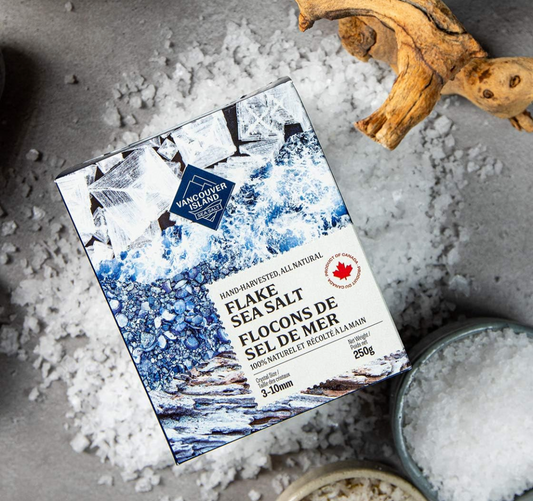 VANCOUVER ISLAND SEA SALT
FLAKE SEA SALT (250G)