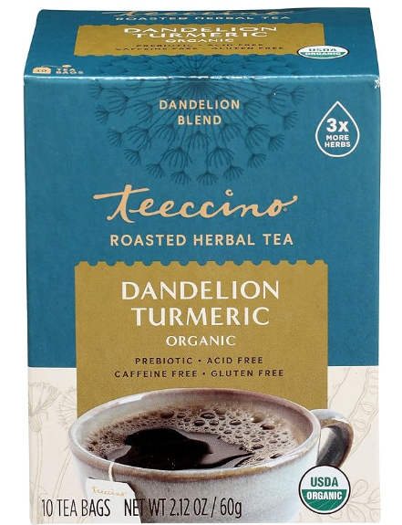Teeccino Dandelion Turmeric Roasted Herbal Tea