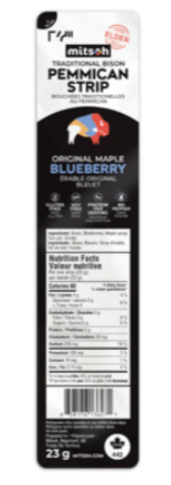 Mitsoh Original Pemmican Strip Original Maple Blueberry 23g