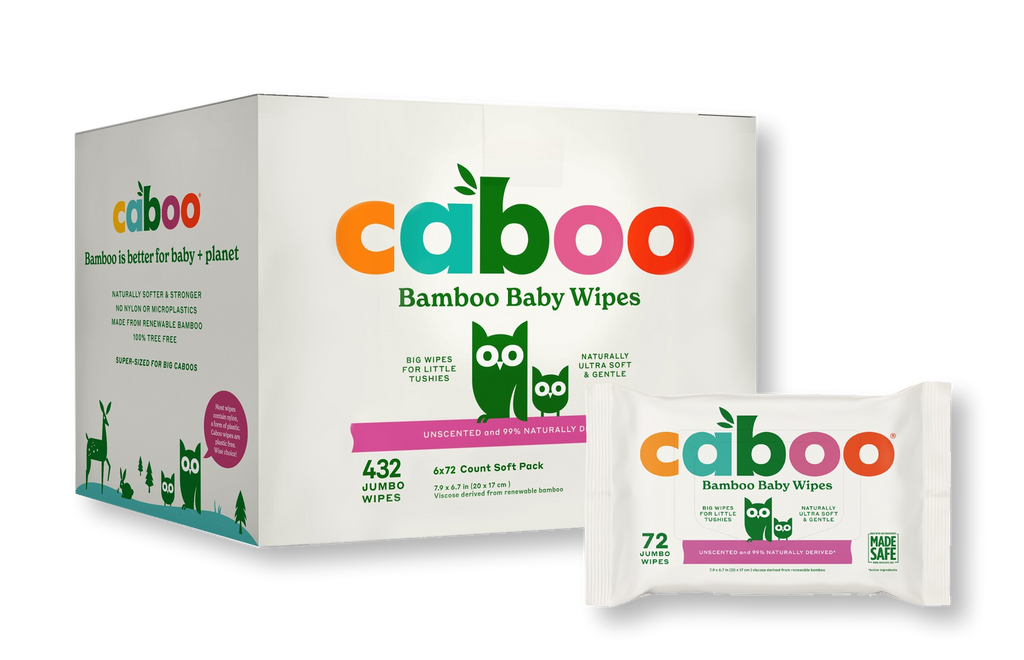 Caboo Bamboo Baby Wipes Unscented - 72 ct