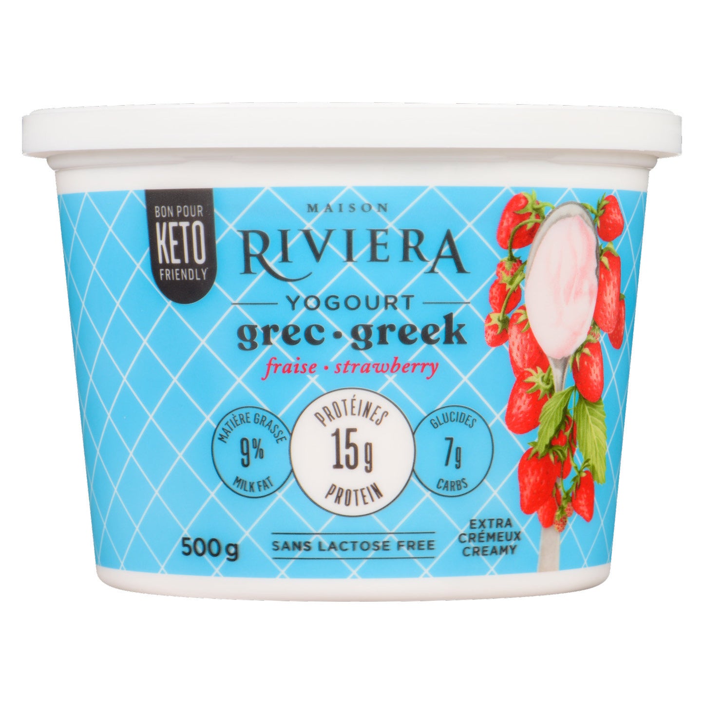 Riviera Strawberry Greek Keto Yogurts 500G