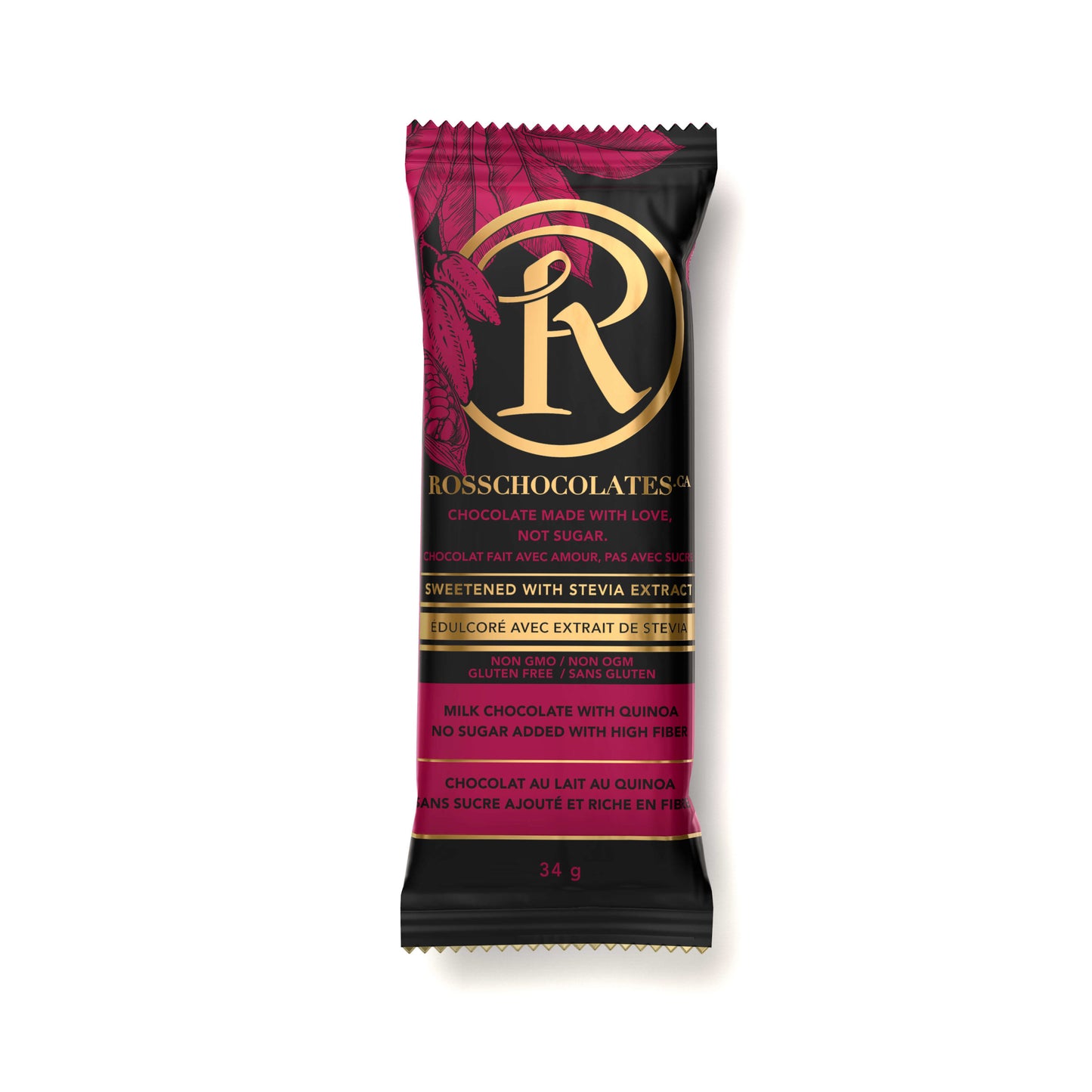 ✅ Ross Milk Chocolate with Quinoa sweetened with Stevia