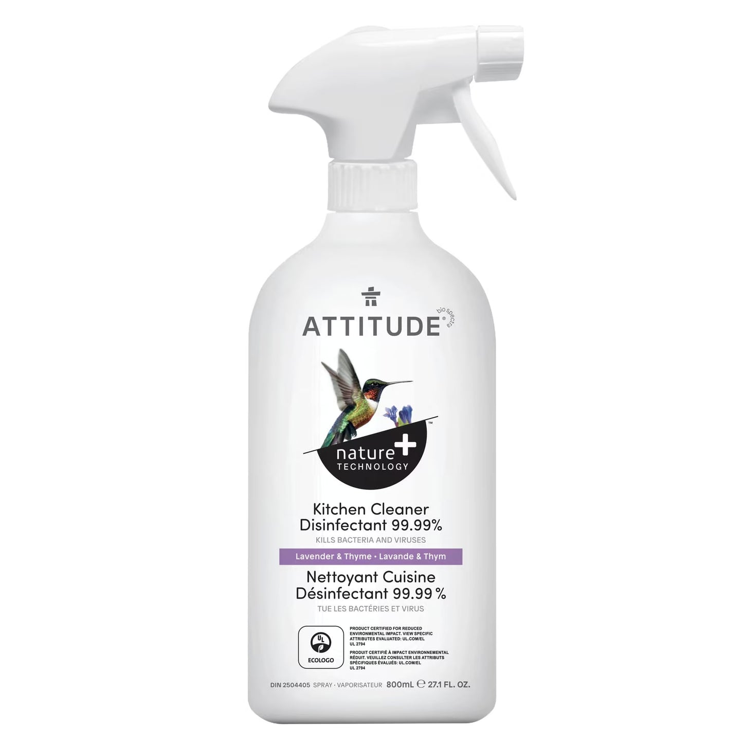 Attitude Kitchen Cleaner Disinfectant 99.9% 800ml
