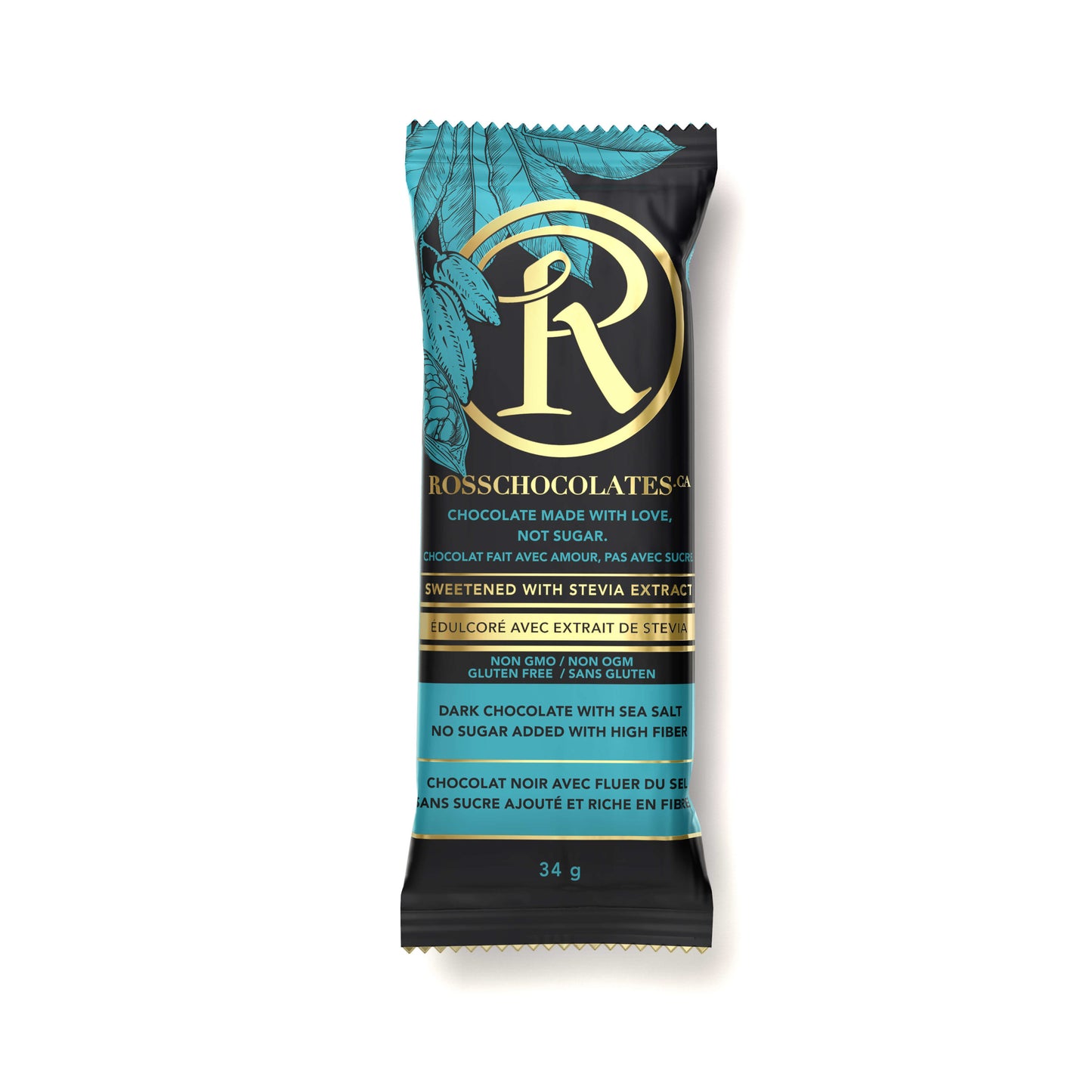 ✅ Ross Dark Chocolate with Sea Salt sweetened with Stevia