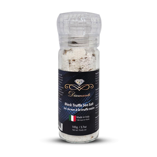Diamante Italy Black Truffle Sea Salt with Glass Grinder - 105g