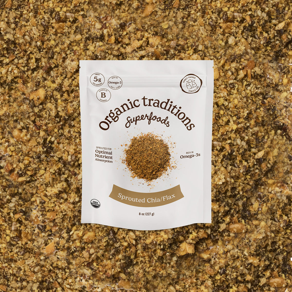 Organic Traditions Sprouted Chia Seeds & Flax Seeds 227g
