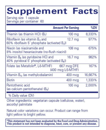 Pure Encapsulations B Complex Plus 60 Veg Capsules