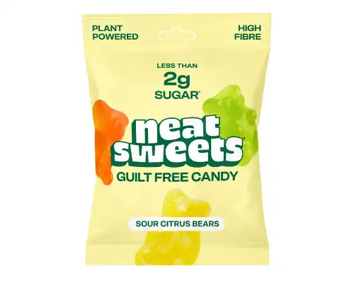 Neat Sweets Gummy Sour Citrus Bears 50g - Vegan and 100% Natural