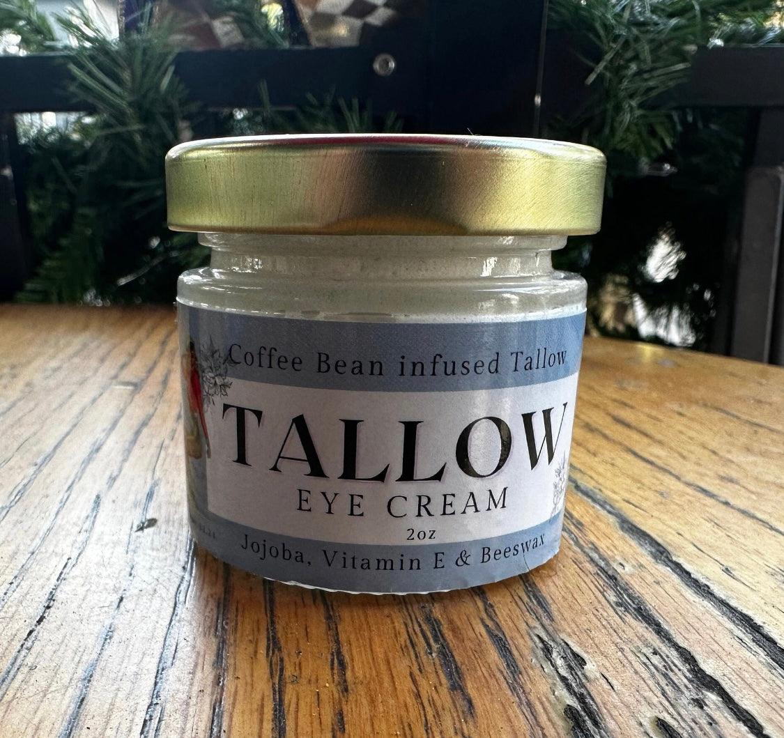 Lady May Coffee Bean infused Tallow Eye Cream, Grass Fed Beef Tallow