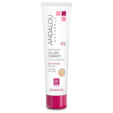 Andalou Naturals Sensitive Color + Correct 1000 Roses Sheer Beige SPF 30 58mL