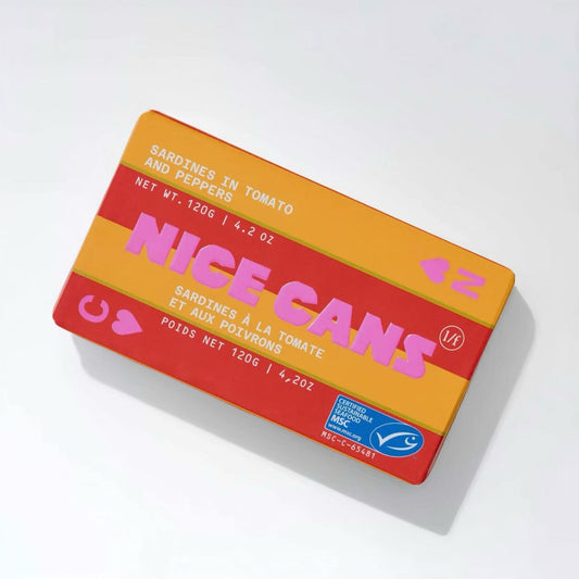 Nice Cans Wild-Caught Canned Sardines in Tomatoes and Peppers, 120 g