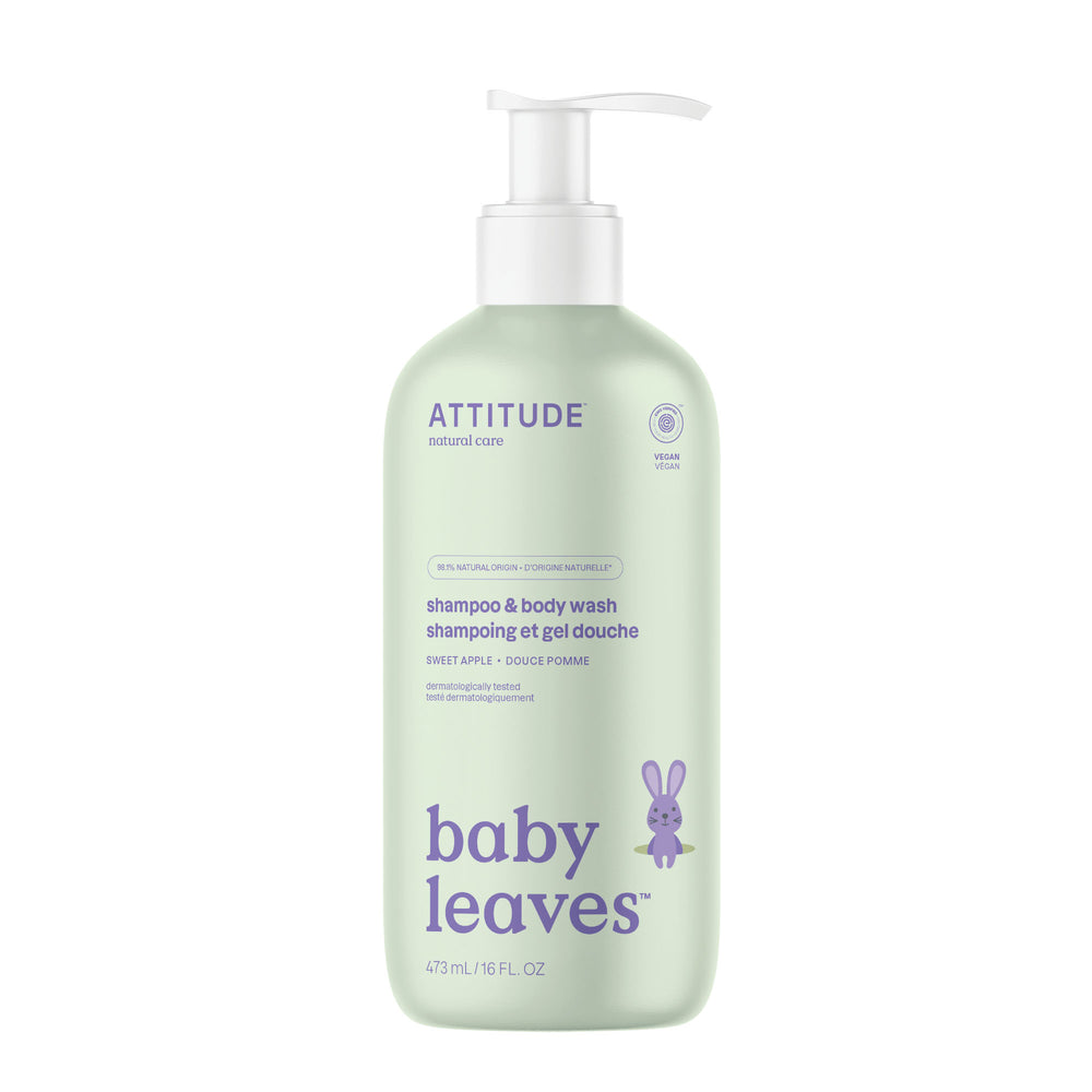 ATTITUDE Baby Leaves 2-in-1 Shampoo & Body Wash Sweet Apple 473 mL