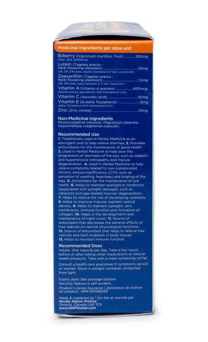 Nordic Native Pristine Mega Bilberry Eye Vitamin 60 caps, additional product image