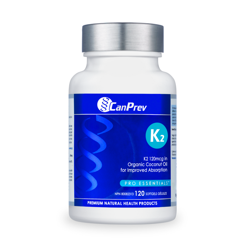 CanPrev K2 | 120 softgels l K2 Supplement with Organic Coconut Oil, Essential For Bone Health
