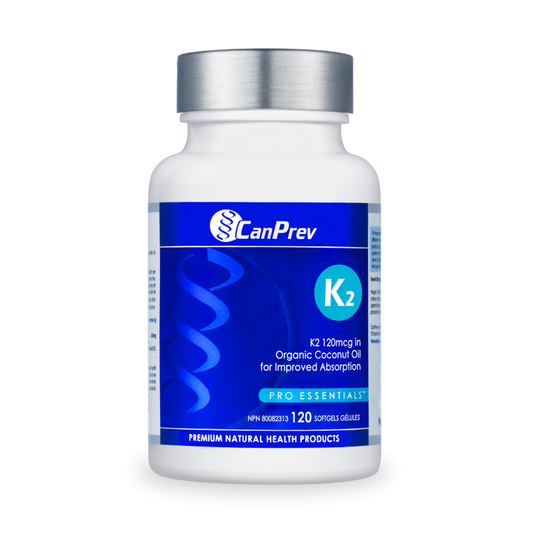 CanPrev K2 | 120 softgels l K2 Supplement with Organic Coconut Oil, Essential For Bone Health