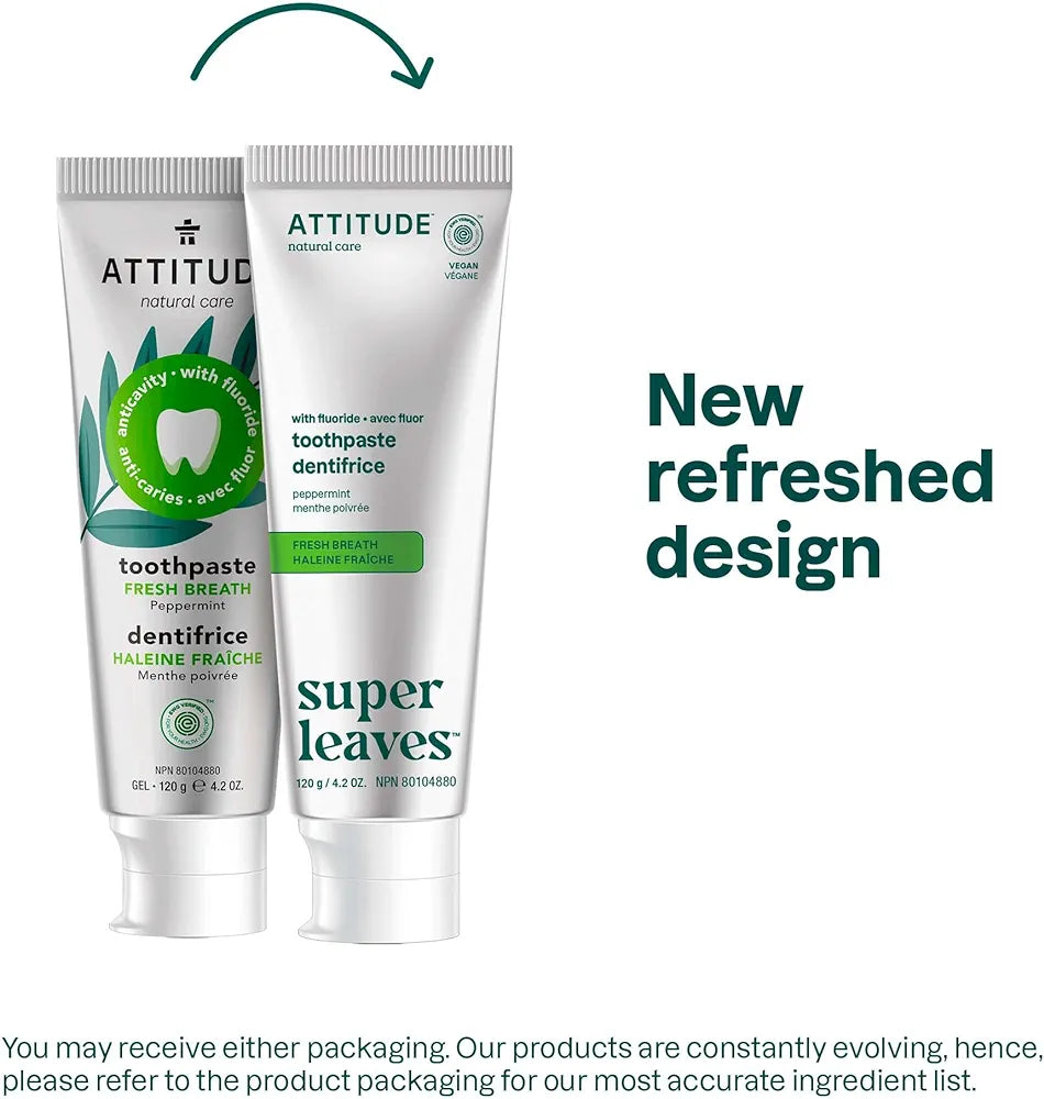 Attitude Adult Toothpaste with Fluoride Peppermint - 120g