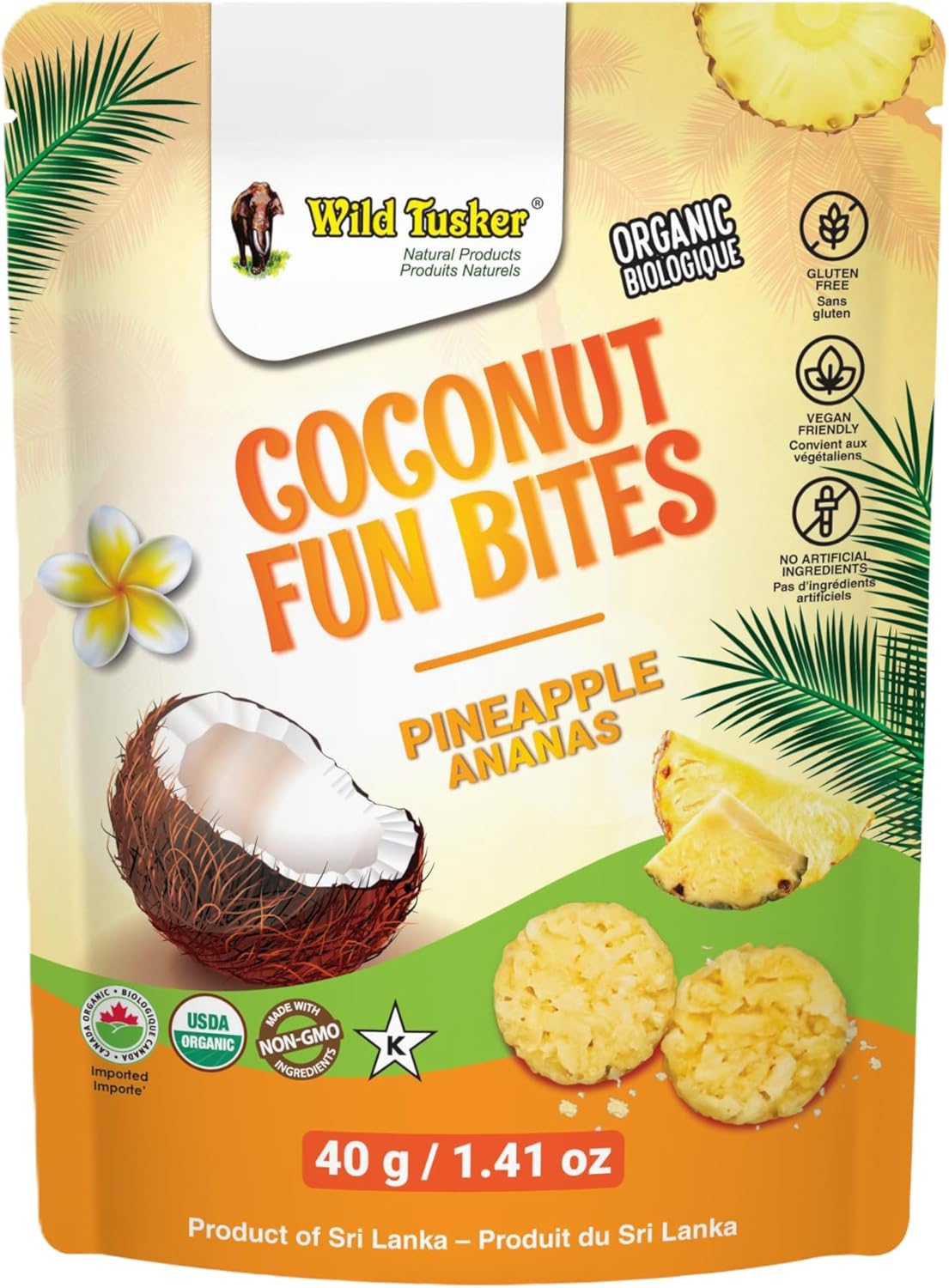 Wild Tusker Organic Coconut Fun Bites Pineapple 40g
