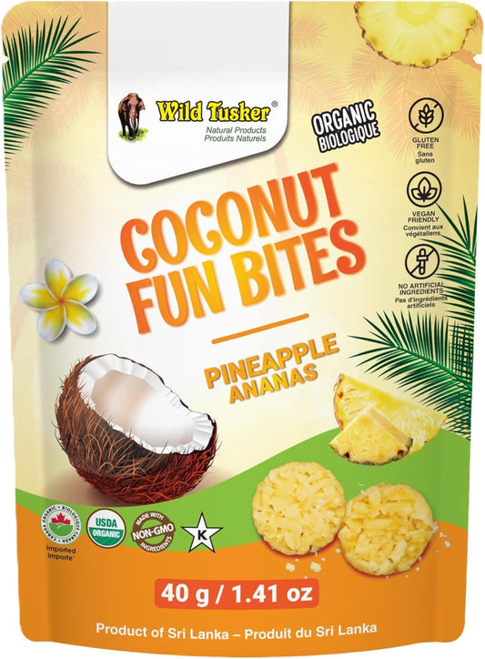 Wild Tusker Organic Coconut Fun Bites Pineapple 40g