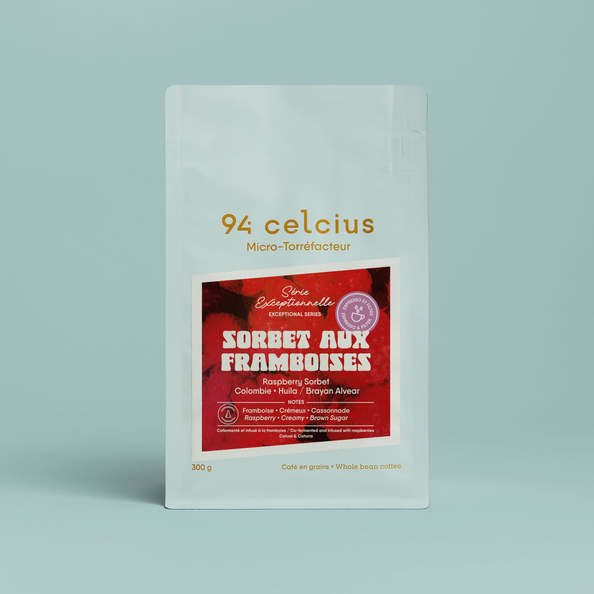 94 Celcius coffee - Raspberry Sorbet - Co-fermented Coffee | Brayan Alvear 300g