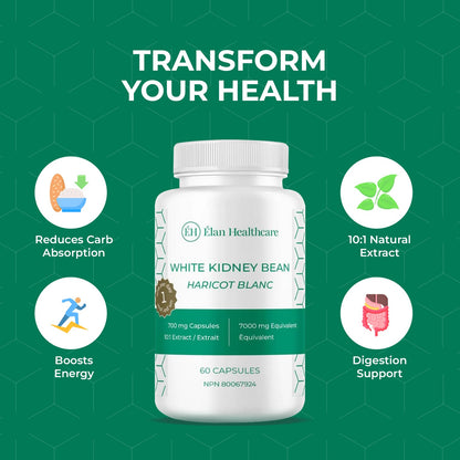 Elan Healthcare White Kidney Bean Extract - 60 Capsules (7000mg Equivalent), additional product image