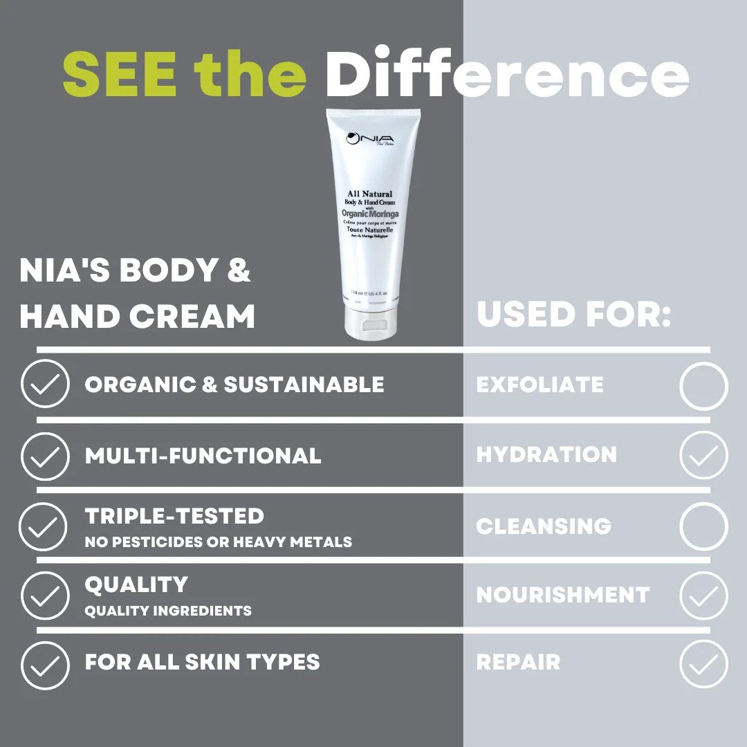 Nia Pure Nature - All Natural Body & Hand Cream with Organic Moringa 118ml