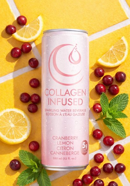 Collagen Ltd Collagen Infused Sparkling Water Cranberry Lemon 355ml can