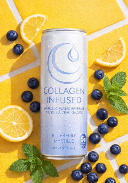Collagen Ltd Collagen Infused Sparkling Water Blueberry 355ml can