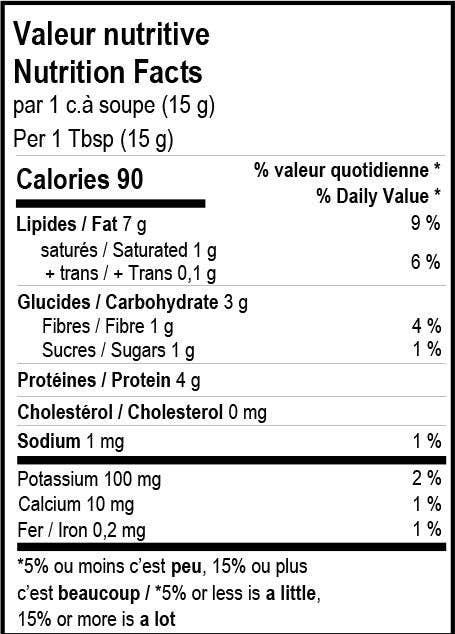 Mille et Une Noix Organic Creamy Peanut Butter — 375g