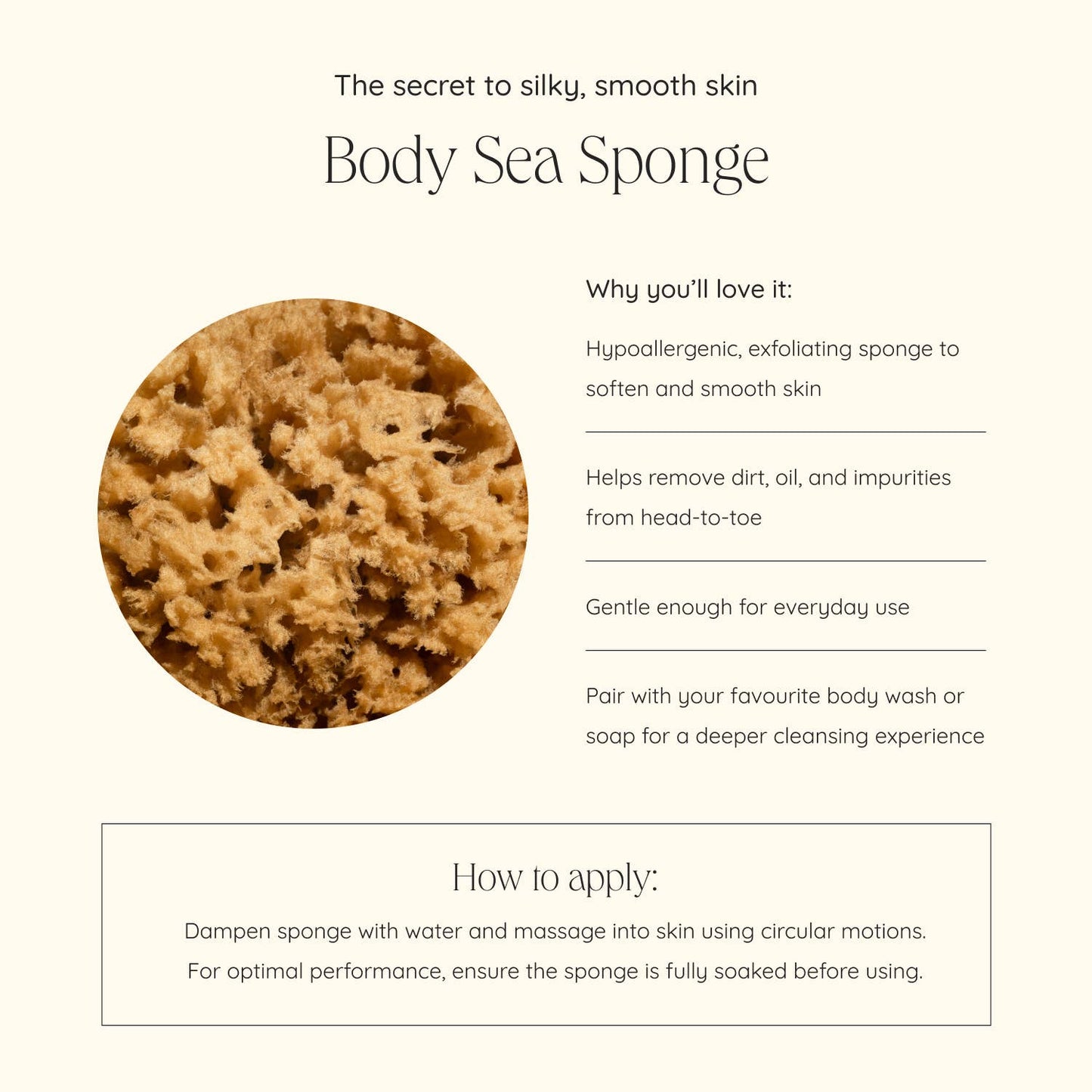 Wildcraft Body Sea Sponge - Natural, Exfoliating Bath Sponge