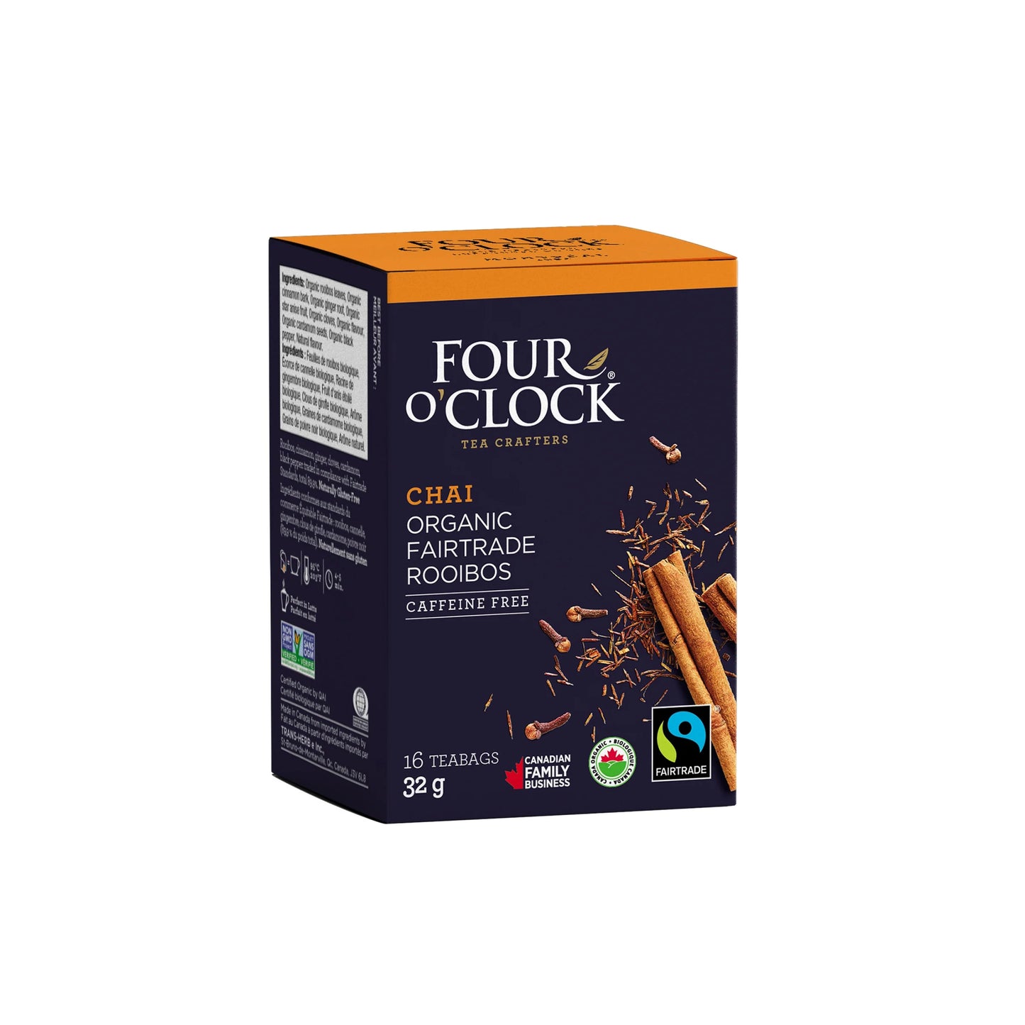 Four O'clock Rooibos Organic Fairtrade Chai Herbal Tea 32g