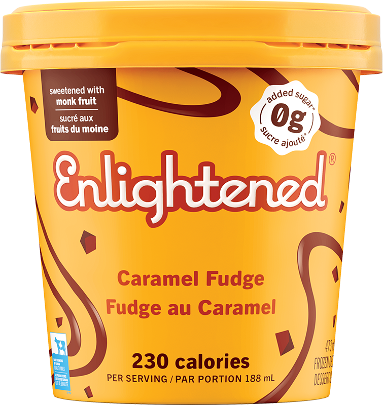 Enlightend keto ice cream no added sugar - Caramel Fudge- 473ML