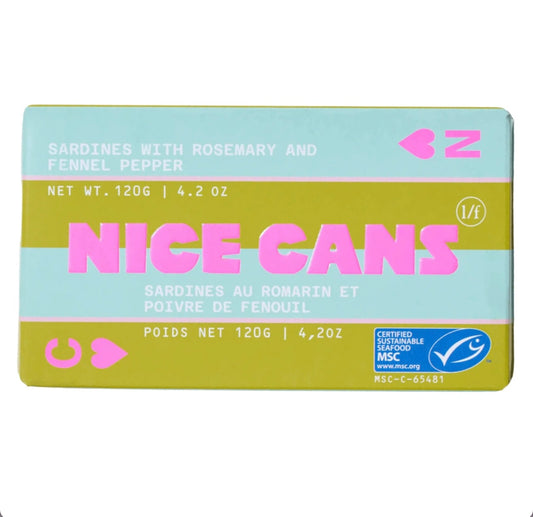 Nice Cans Wild-Caught Canned Sardines with Rosemary and Fennel, 120 g