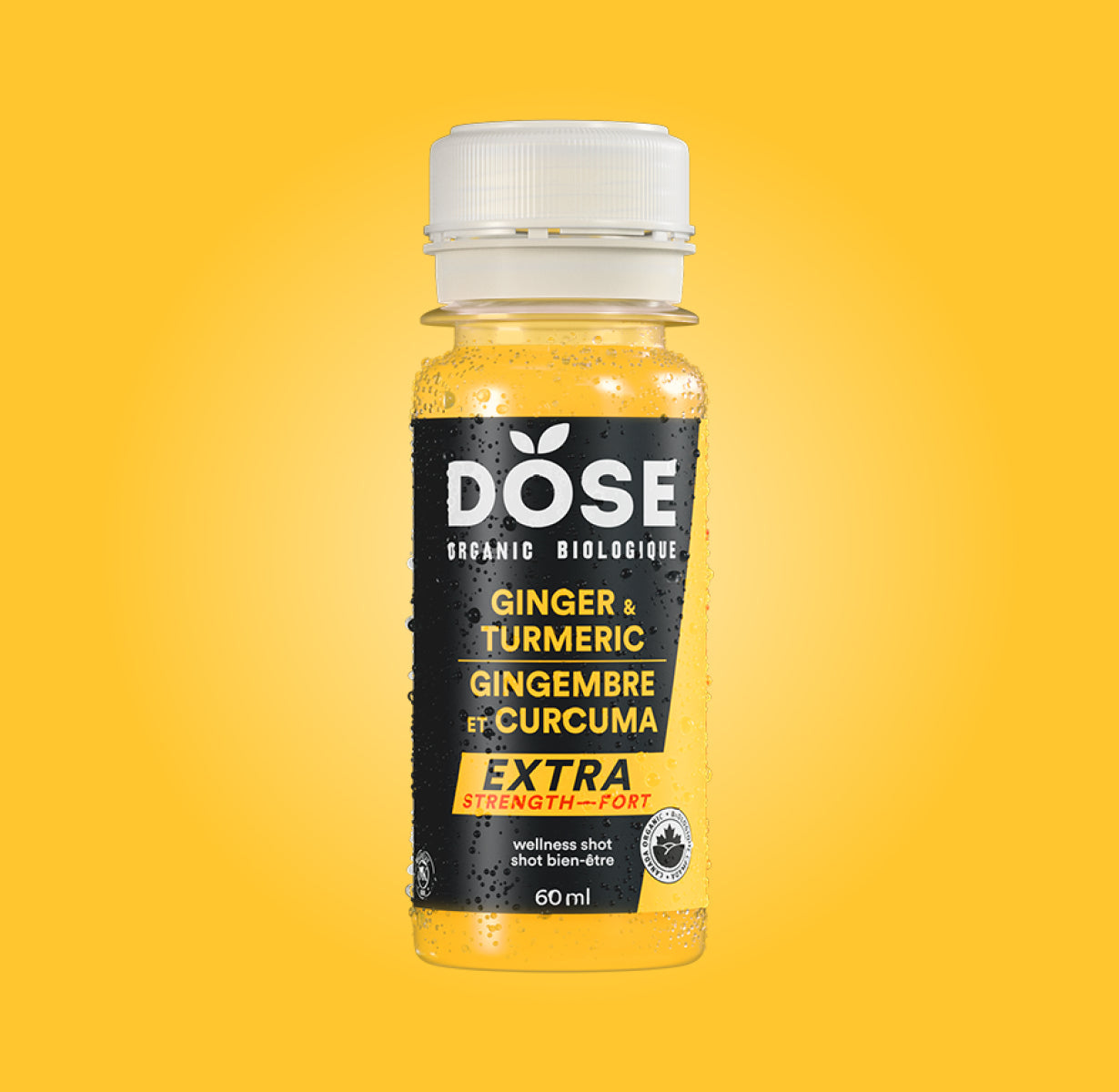 Dose Organic Extra Strength Ginger & Turmeric Wellness Shots Bottles (60 ml x 4 ct)