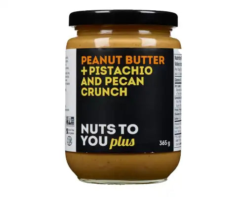 Nuts to You Plus Peanut Butter + Pistachio And Pecan Crunch 365g