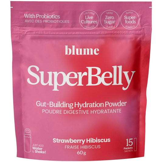 Blume SuperBelly Hydration Powder Strawberry Hibiscus
15 Count
