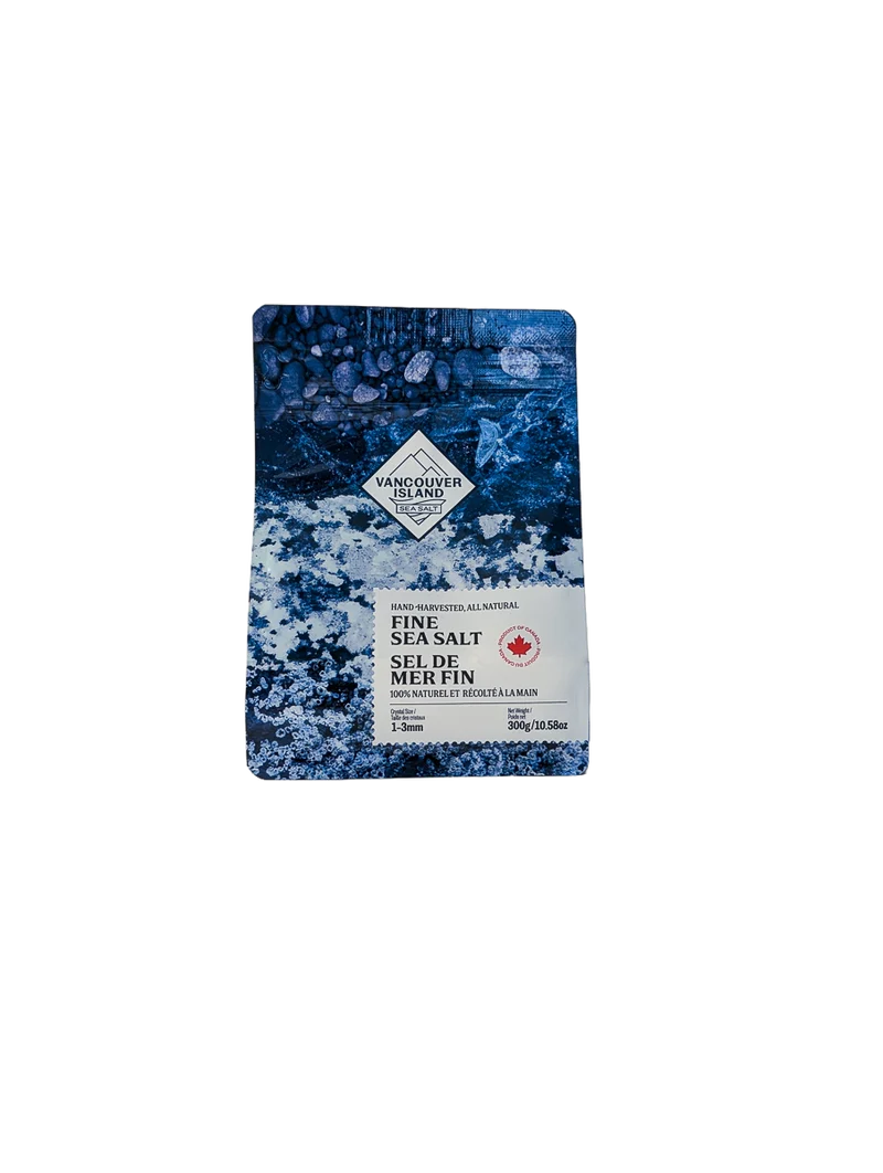 VANCOUVER ISLAND SEA SALT
FINE SEA SALT (300G BAG)