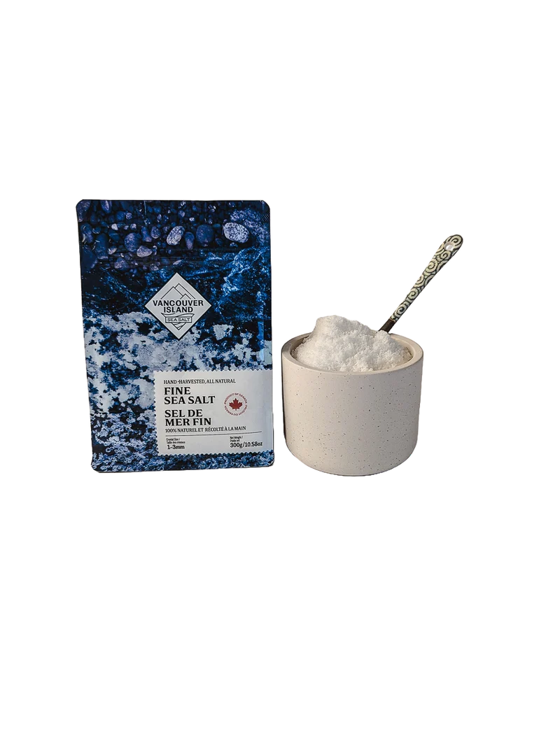 VANCOUVER ISLAND SEA SALT
FINE SEA SALT (300G BAG)