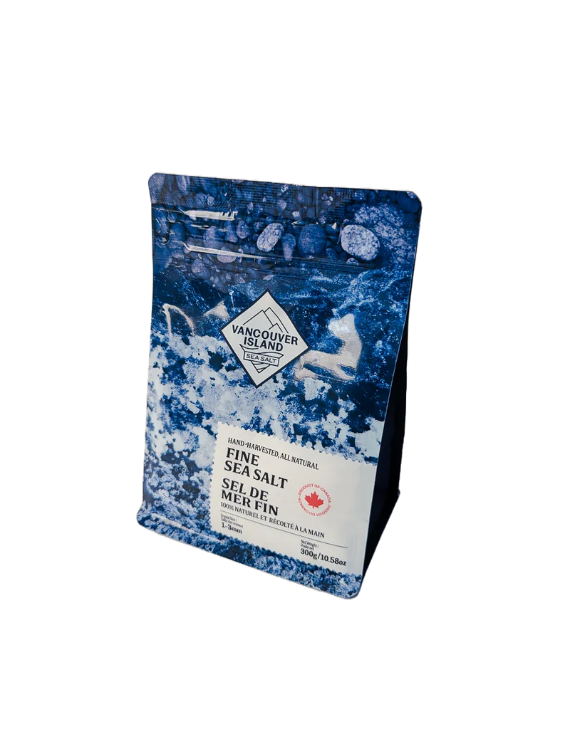 VANCOUVER ISLAND SEA SALT
FINE SEA SALT (300G BAG)