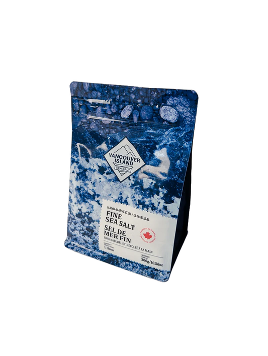 VANCOUVER ISLAND SEA SALT
FINE SEA SALT (300G BAG)