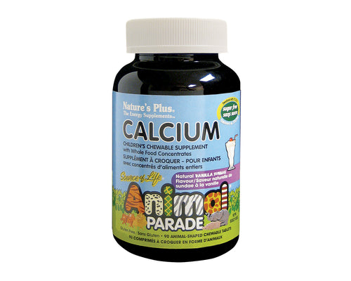 Nature's Plus Animal Parade Childrens Calcium Sugar Free Vanilla Sundae 90 Chewable Tablets